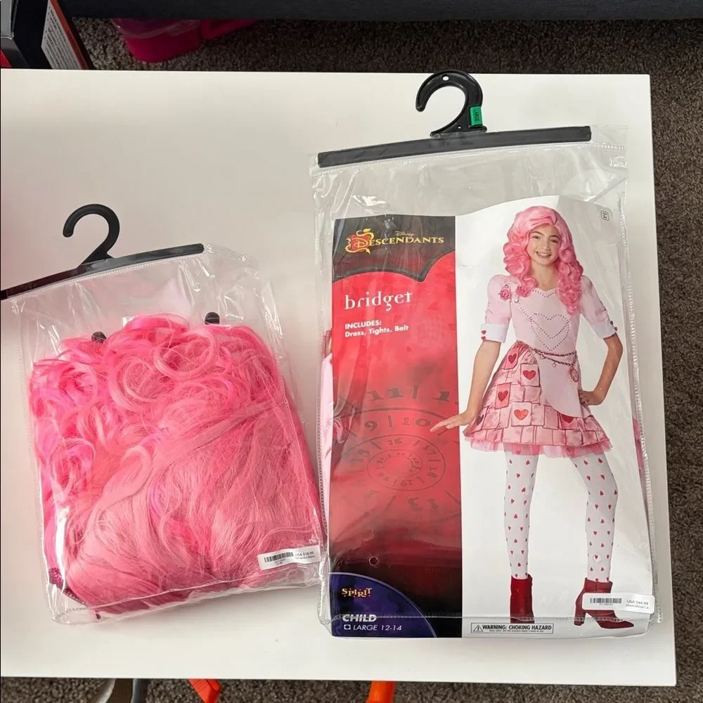 Disney Descendants 4 Girls Kids Bridget Costume with Wig Size 12-14